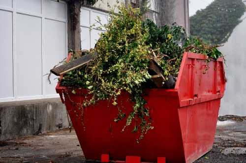 Low-emission commercial rubbish removal van loading boxes for donation